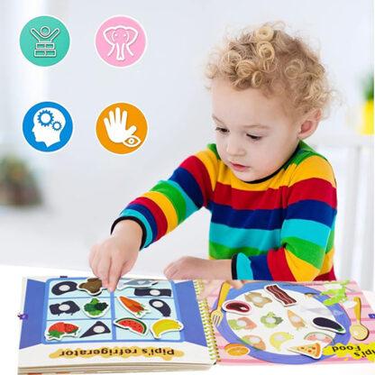 Montessori kniha s opakovane použiteľnými nálepkami
