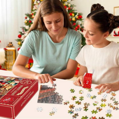 Adventný kalendár s puzzle (1008 ks)